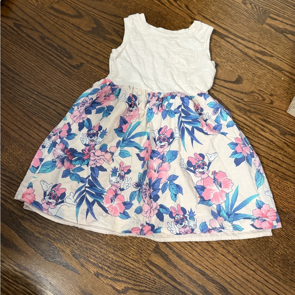 GAP White and Pink Floral Kids Dress